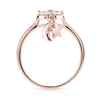 Bague dorée rose zirconia