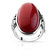 Bague argent 925 corail gorgone