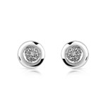 Boucles d'oreilles argent 925 diamants - vue 1