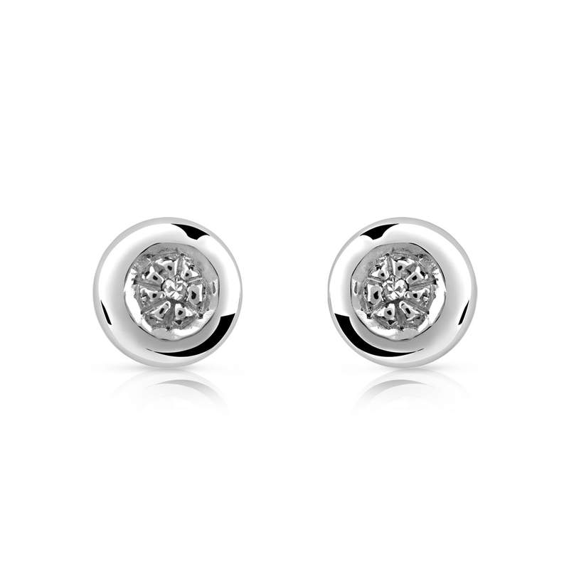 Boucles d'oreilles argent 925 diamants - vue 1