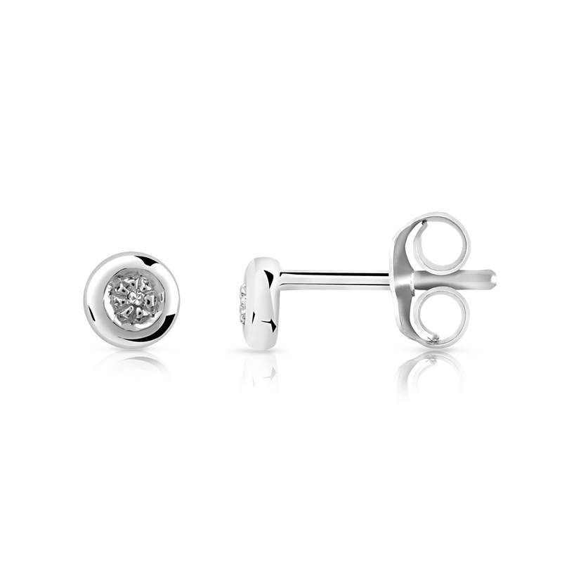 Boucles d'oreilles argent 925 diamants - vue D1