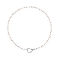 Collier argent 925 perle de culture de Chine zirconia