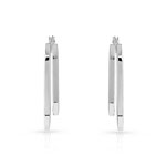 Créoles argent 925 allongée double anneau - vue 1