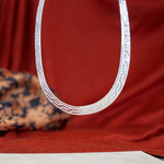 Collier argent 925 diamanté maille plate étrusque 44 cm - vue D1