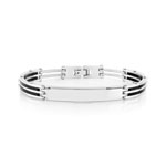 Bracelet identité acier acrylique personnalisable 19 cm - vue 1