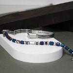 Bracelet identité acier acrylique personnalisable 19 cm - vue D1