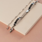 Bracelet identité acier acrylique personnalisable 19 cm - vue D3