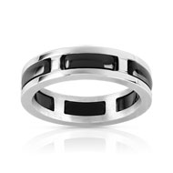 Bague acier céramique noire