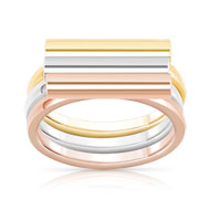 Bague acier tricolore