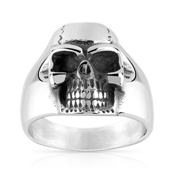 BOBIJOO Jewelry Bague Chevali/ère Homme T/ête de Mort Skull U.S Army Sniper Acier Veni Vidi Vici