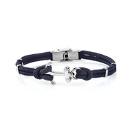 Bracelet acier coton bleu 21 cm