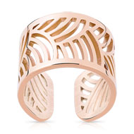 Bague acier doré rose