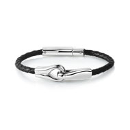 Bracelet acier cuir