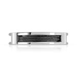 Bague acier cable noir - vue 3