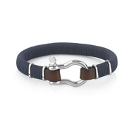 Bracelet acier tissu cuir