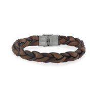 Bracelet acier cuir