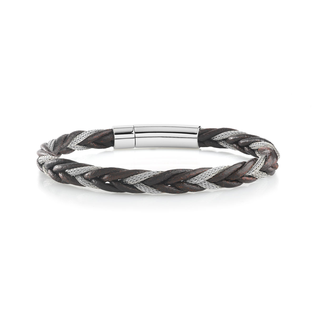 Bracelet acier cuir