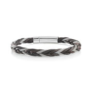 Bracelet acier cuir