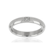 Bague acier diamant