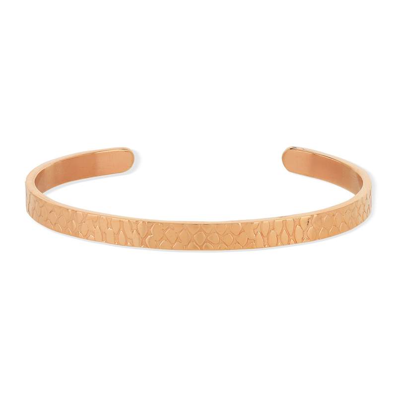 Bracelet rigide acier dore rose - vue 1