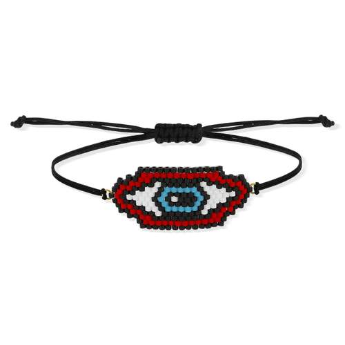 Bracelet cordon noir perles de rocaille