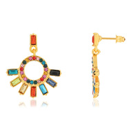 Boucles d'oreilles metal dore pierres imitation