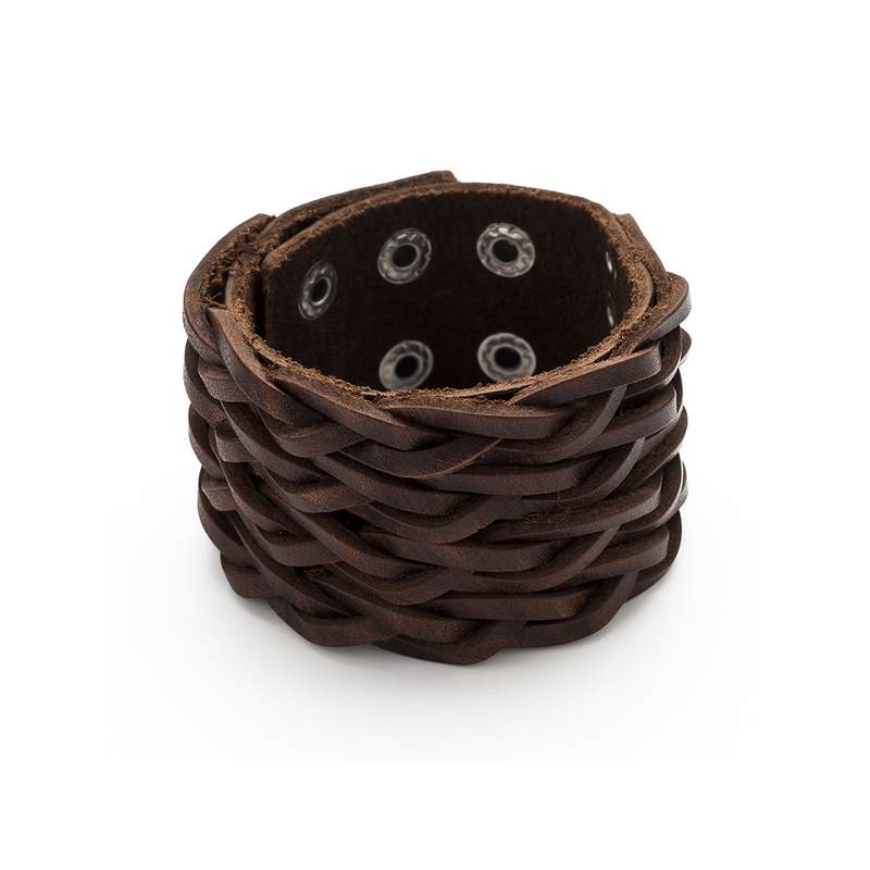 Bracelet cuir marron - vue 1