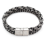 Bracelet acier double rang 22 cm - vue 1