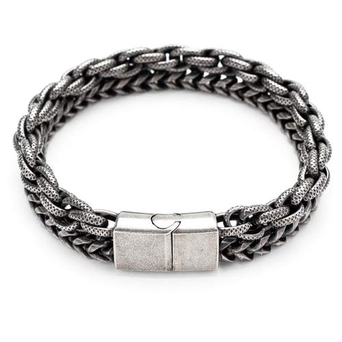 Bracelet acier double rang 22 cm