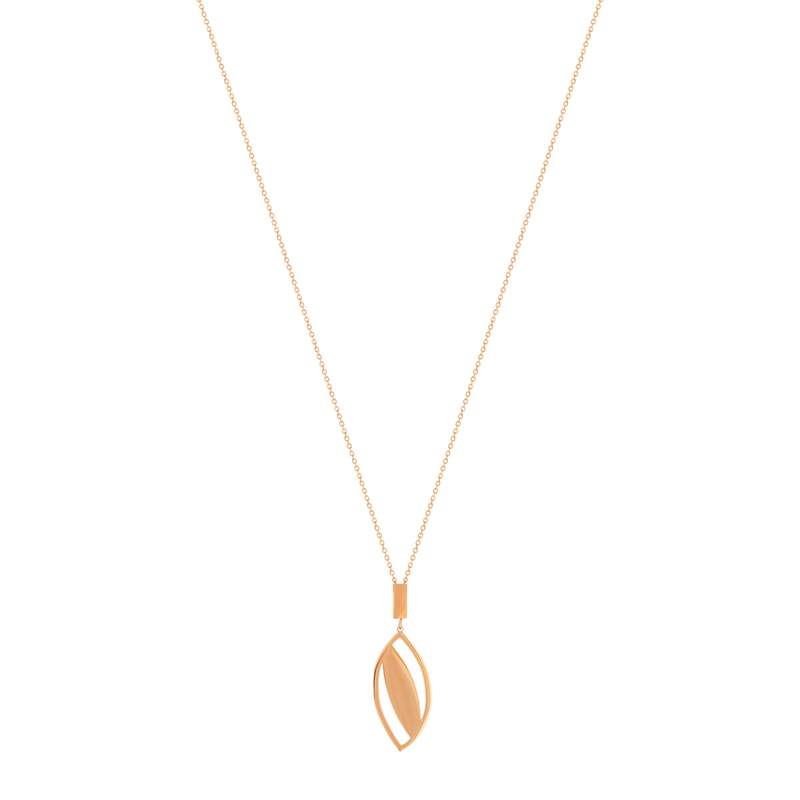 Collier acier dore rose - vue 1