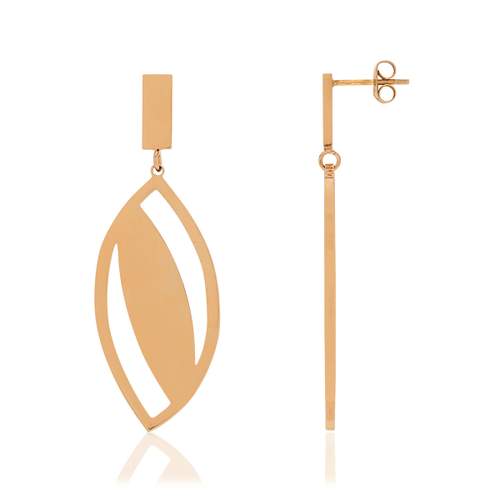 Boucles d oreilles acier dore rose