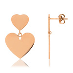 Boucles d oreilles acier dore rose - vue 1