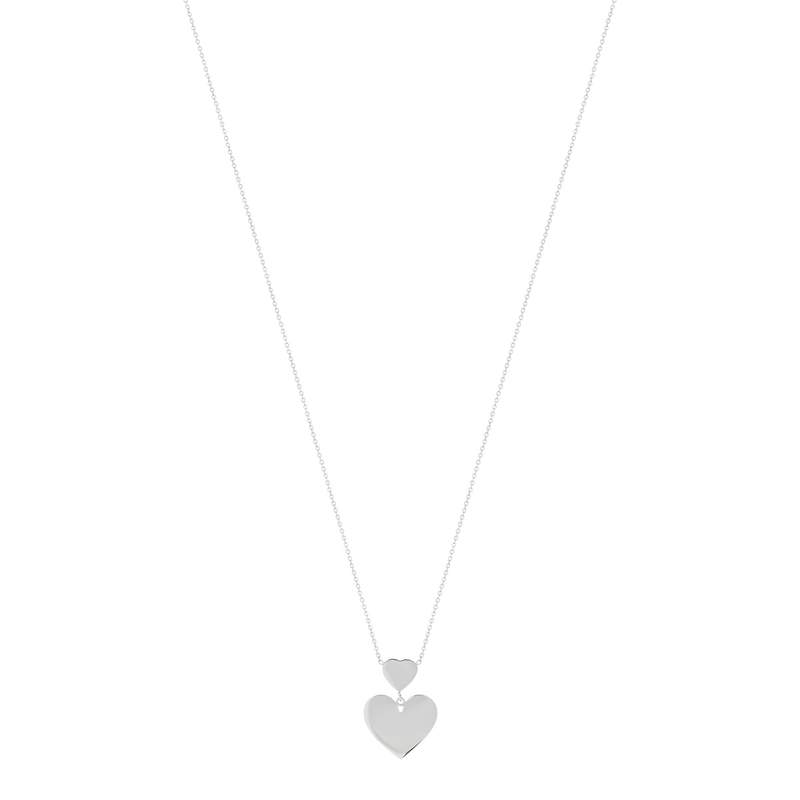 Collier acier coeurs 45 cm - vue 1