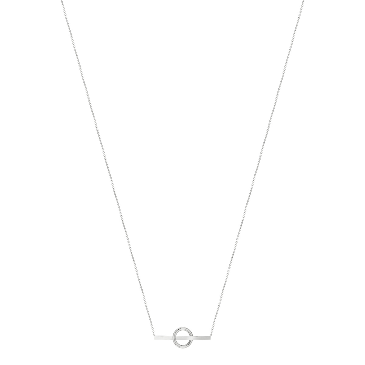 Collier acier anneau et barre 45 cm