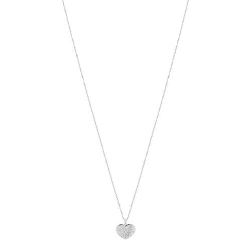 Collier acier coeur pierres imitation 45 cm