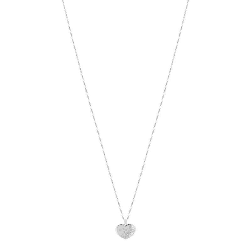 Collier acier coeur pierres imitation 45 cm - vue 1