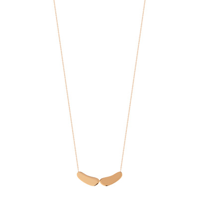 Collier acier dore rose - vue 1