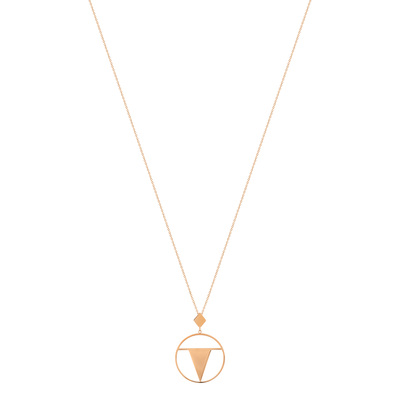 Collier acier dore rose - vue 1