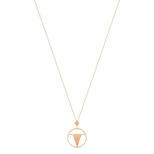 Collier acier dore rose