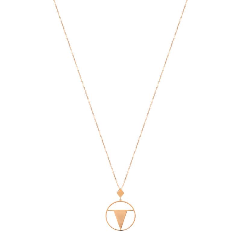 Collier acier dore rose - vue 1