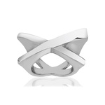 Bague acier croisée - vue 1