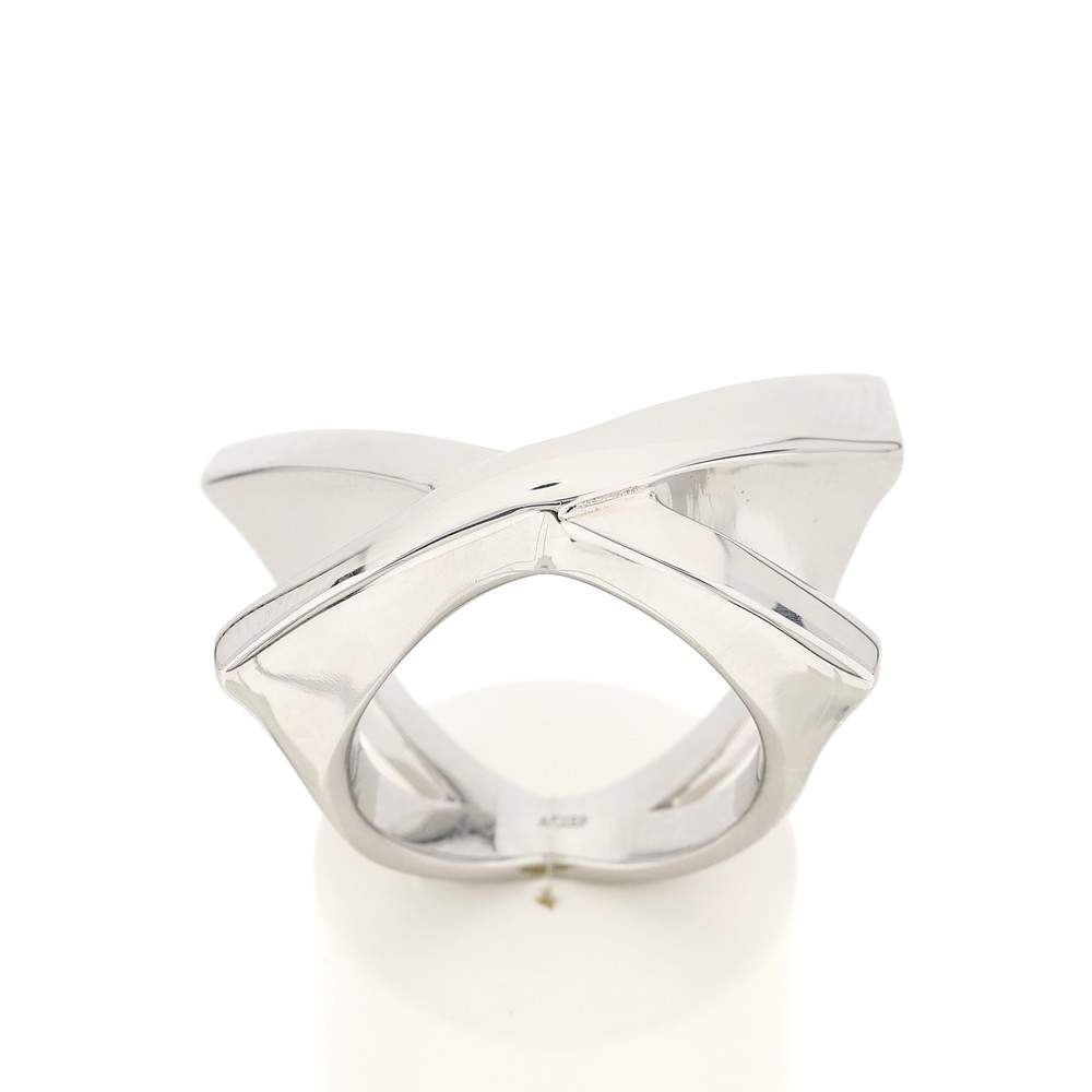 Bague acier croisée - vue 1
