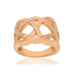 Bague acier doré rose - vue 1