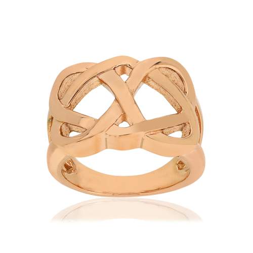 Bague acier doré rose