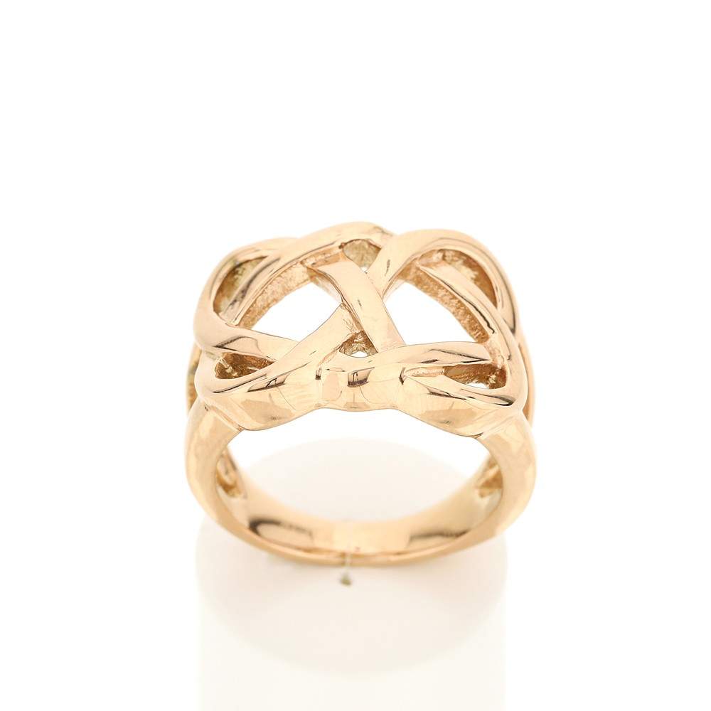 Bague acier doré rose - vue 1