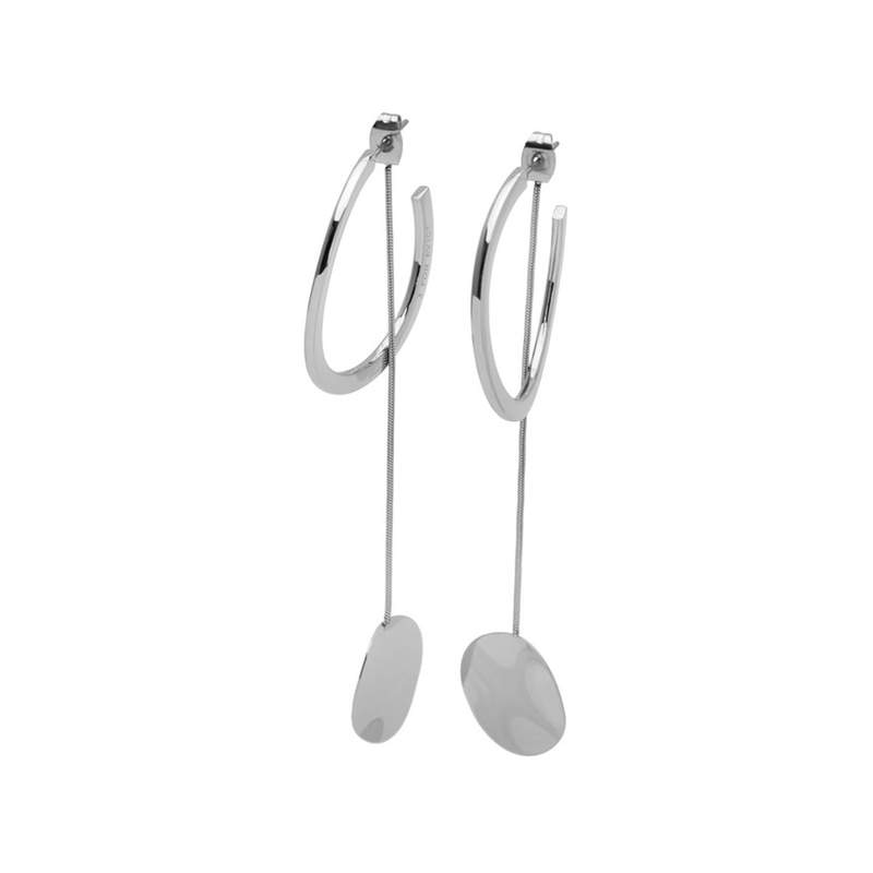Boucles d'oreilles acier pendants - vue 1