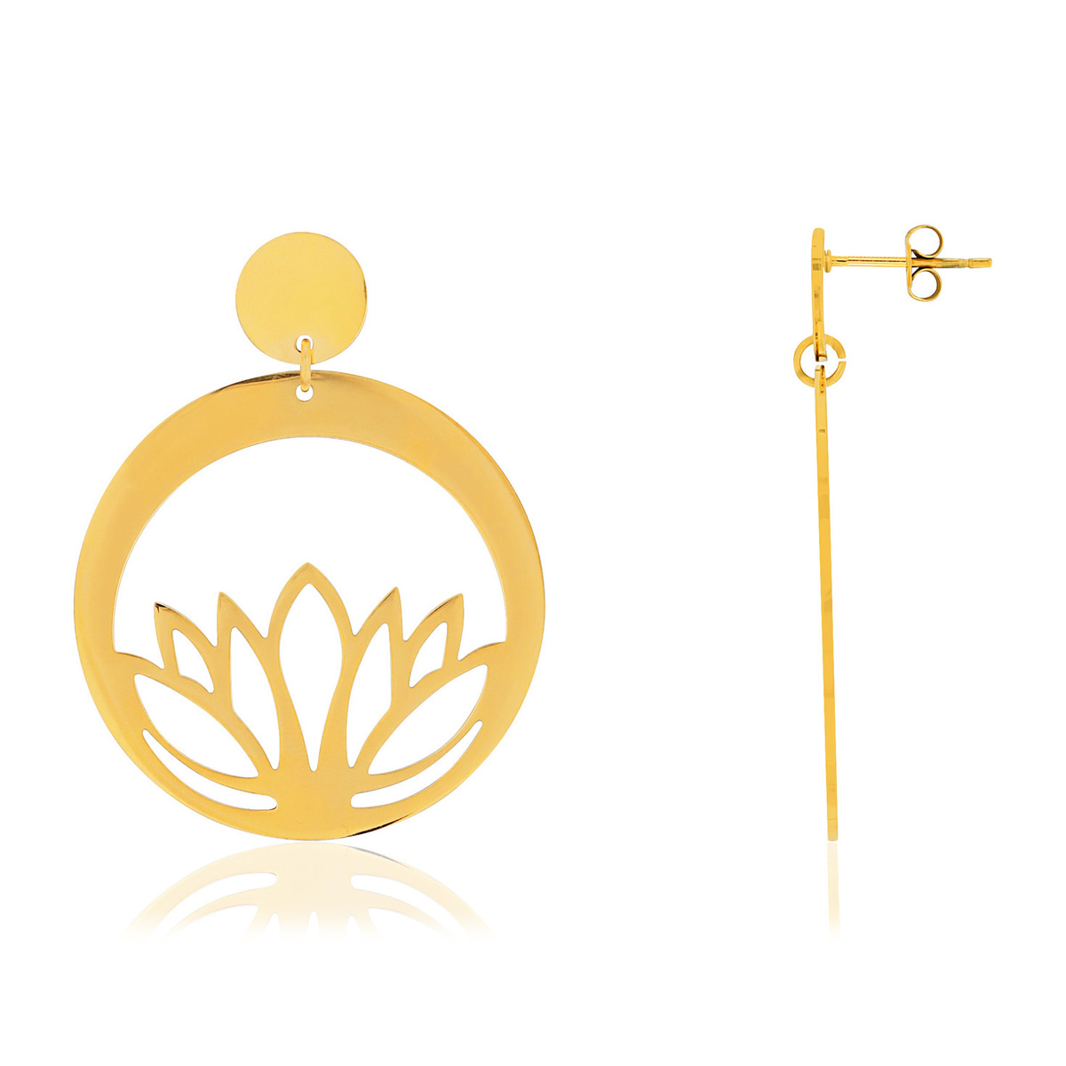 Boucles d oreilles acier dore