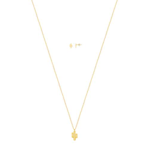 gold-plated steel necklace and earrings