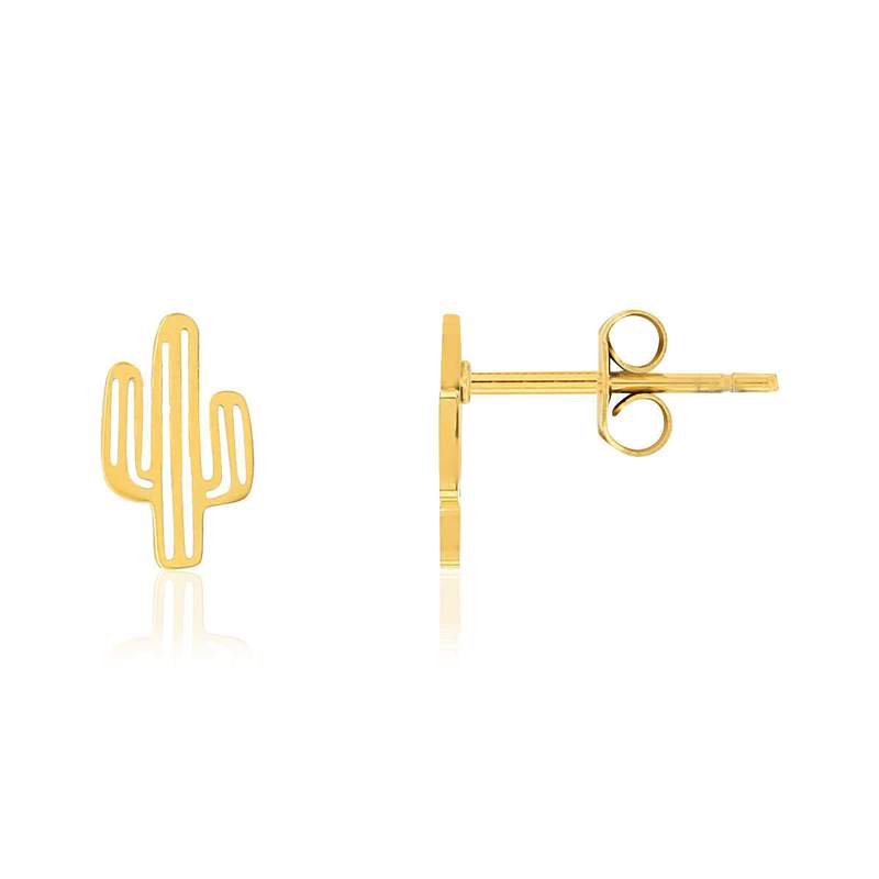 collier et boucles d'oreilles acier doré - vue D1