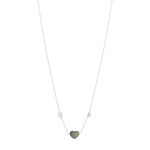 Collier acier et nacre 47 cm - vue 1